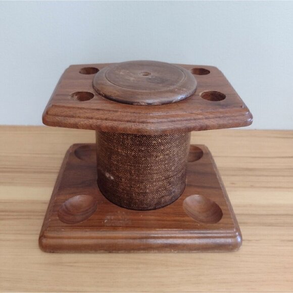 Vintage Fairfax USA Wooden 4 P*pe Rack Stand W/ Tobacco Humidor - Picture 3 of 14